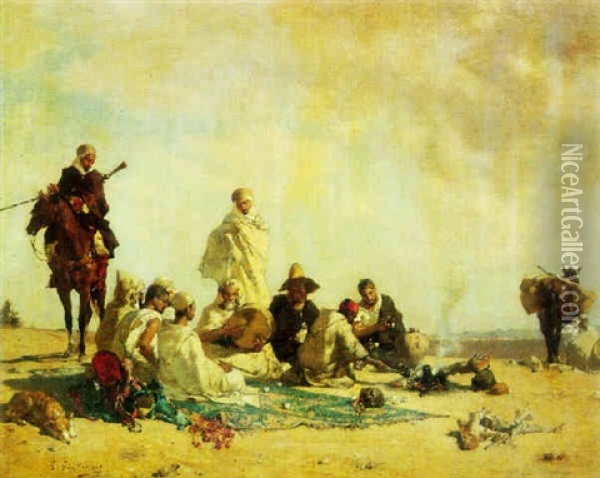 La Halte Oil Painting - Gustave Achille Guillaumet