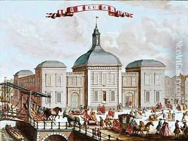 The Stock Exchange, Amsterdam Oil Painting - Francois van Bleyswyck