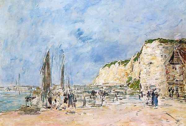 Dieppe, the Pollet Cliffs Oil Painting - Eugene Boudin