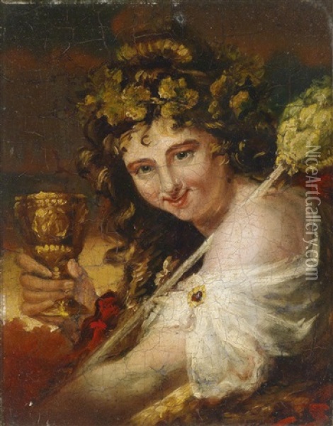 Eine Junge Bacchantin Oil Painting - Jean Baptiste Greuze