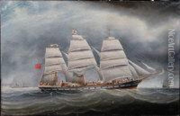 A Portrait Of The Three Masted Ship Camperdown Oil Painting - Charles Keith Miller