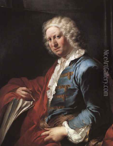 Portrait of the artist Giovanni Paolo Pannini 1736 Oil Painting - Louis-Gabriel Blanchet