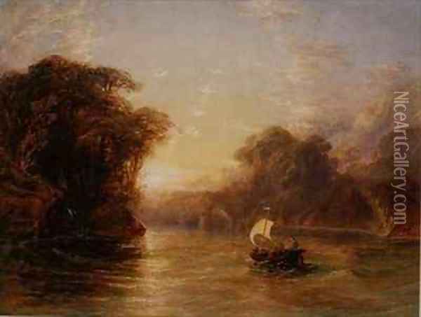 Ubaldo and Carlo in the Enchanted Boat Oil Painting - Anthony Vandyke Copley Fielding