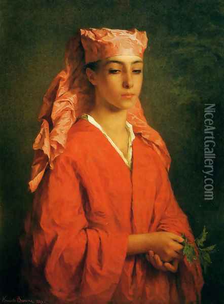 A North African Fellah Oil Painting - Henriette, Hon. R.I. Browne