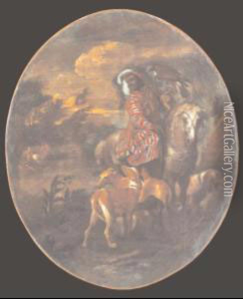 Il Falconiere Oil Painting - Giovanni Francesco Castiglione