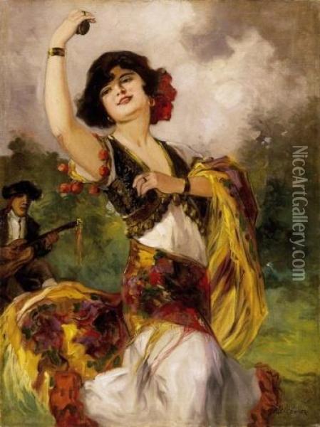 Spanish Dancer Woman Oil Painting - Richard Geiger