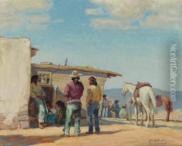 Oraibi, Arizona Oil Painting - Carl Oscar Borg