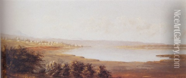 Western Settlement Oil Painting - Ransom Gillet Holdredge