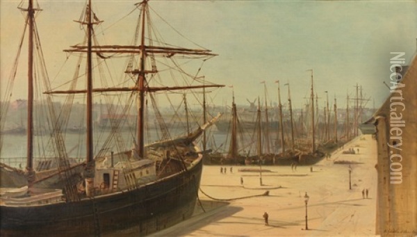 Le Port D'ostende Oil Painting - Henriette Gudin