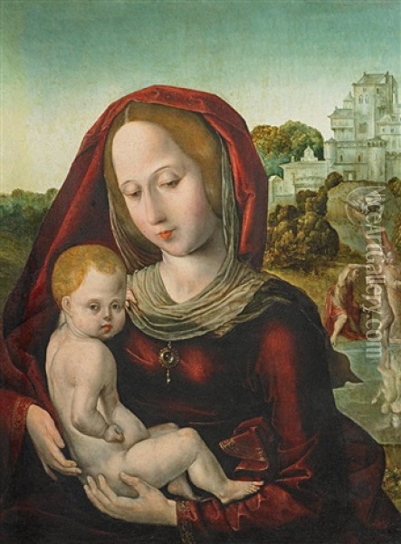 Madonna Mit Kind Oil Painting - Juan De Flandes