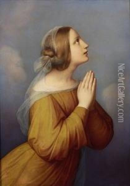 Junge Frau Beim Gebet Oil Painting - Maria Ellenrieder