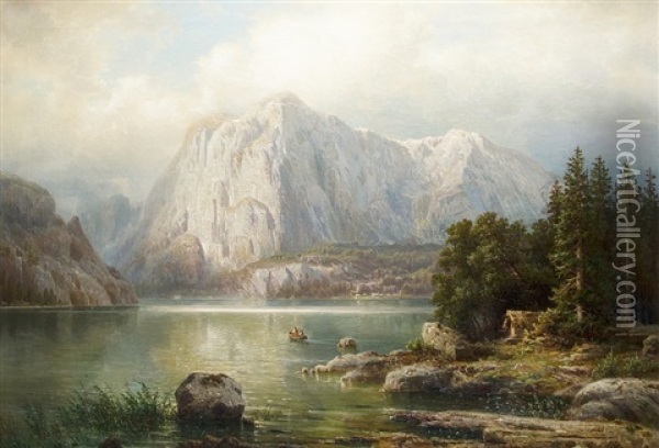 On Lake Lucerne Oil Painting - Franz Hengsbach