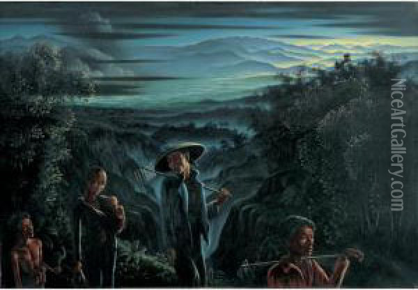 Heimkehrende Javaner Oil Painting - Walter Spies