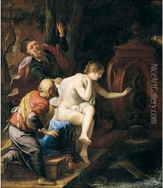 Susannah And The Elders Oil Painting - Johann Spillenberger