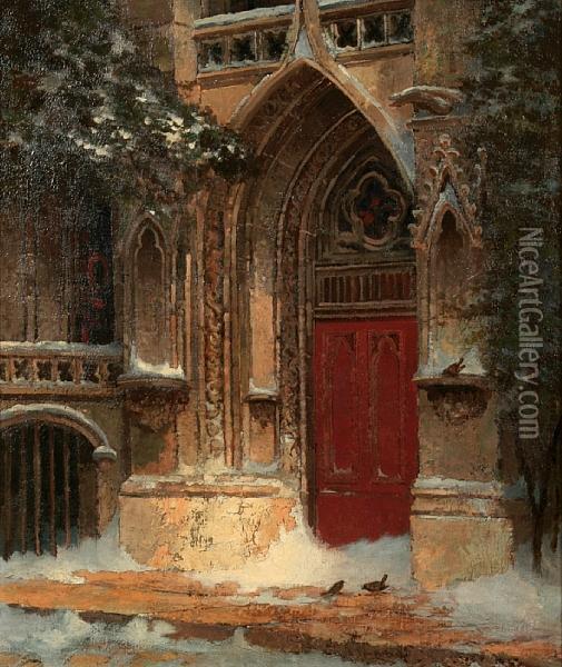 A Doorway Oil Painting - Edwin, Edward Deakin