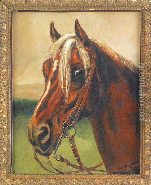 A Horse Oil Painting - Ben Austrian