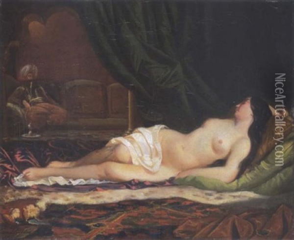 Ruhende Odaliske Im Harem Oil Painting - Karl Friedrich Johann von Mueller