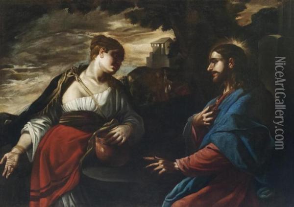 Cristo E La Samaritana Oil Painting - Luca Giordano