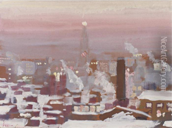View From The Studio Oil Painting - George Luks