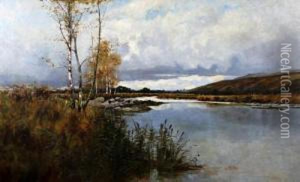 Scottish Loch Landscape Oil Painting - Albert Strange