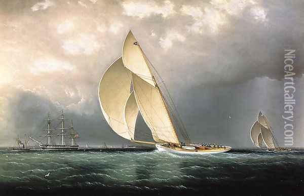 The Bark 'Marblehead' Coming into Port Oil Painting - James E. Buttersworth