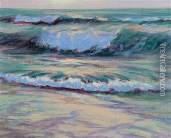 Blue Surf Oil Painting - Frank William Cuprien