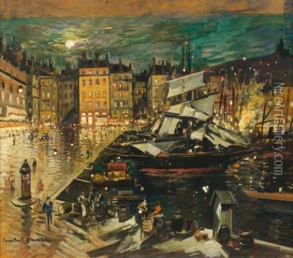 Le Port De Marseille, La Nuit Oil Painting - Konstantin Alexeievitch Korovin