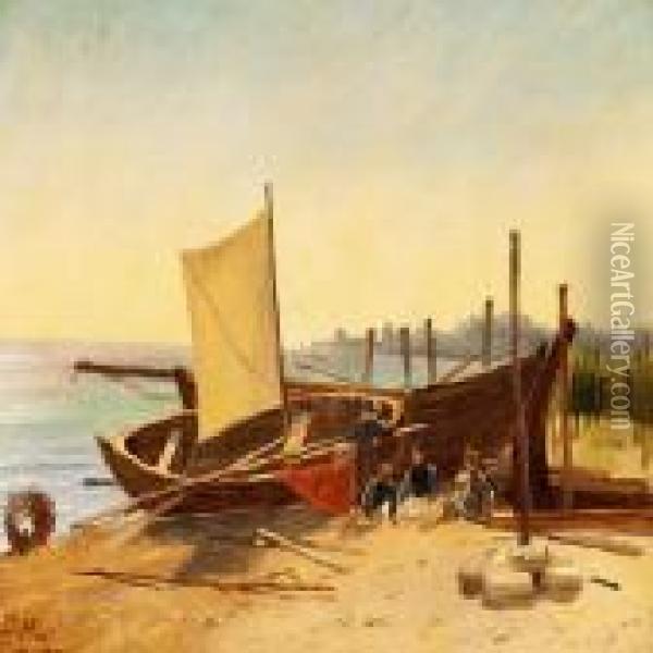 Boys On The Beach Oil Painting - David Monies