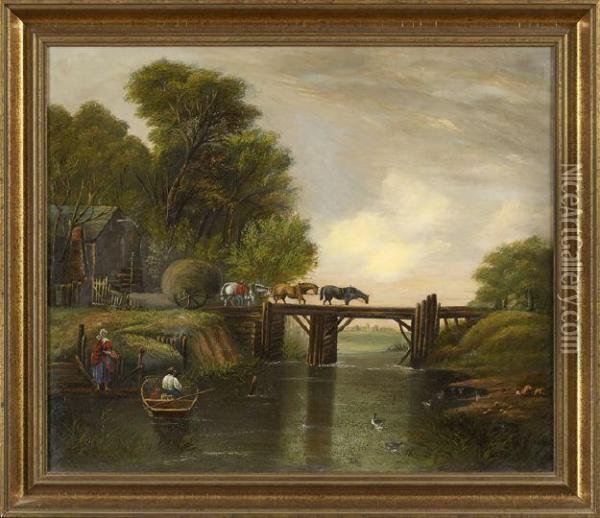 Life On A Farm Oil Painting - Sir Augustus Wall Callcott