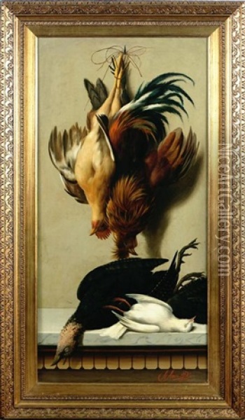 Natura Morta Di Cacciagione Oil Painting - Michelangelo Meucci