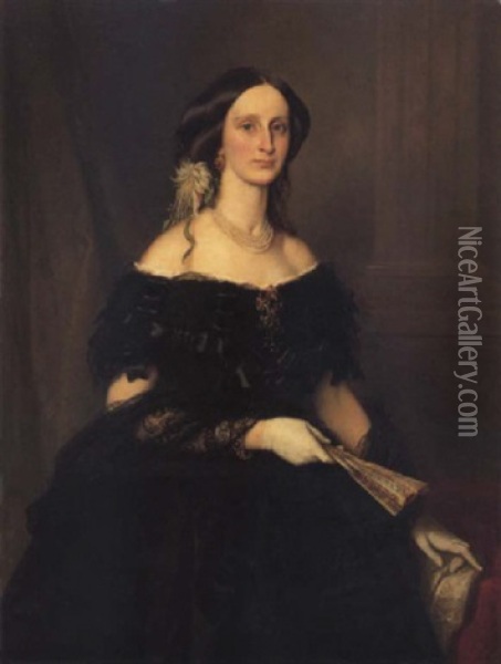 Friederike Grafin Von Einsiedel, Geb. Baronesse Blome Oil Painting - Ferdinand von Rayski