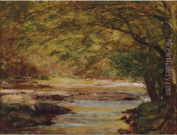 Sunshine On The Brook Oil Painting - Thomas Worthington Whittredge