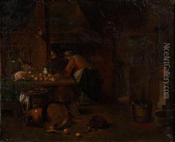 Scene De Cuisine Oil Painting - Jan Josef, the Elder Horemans