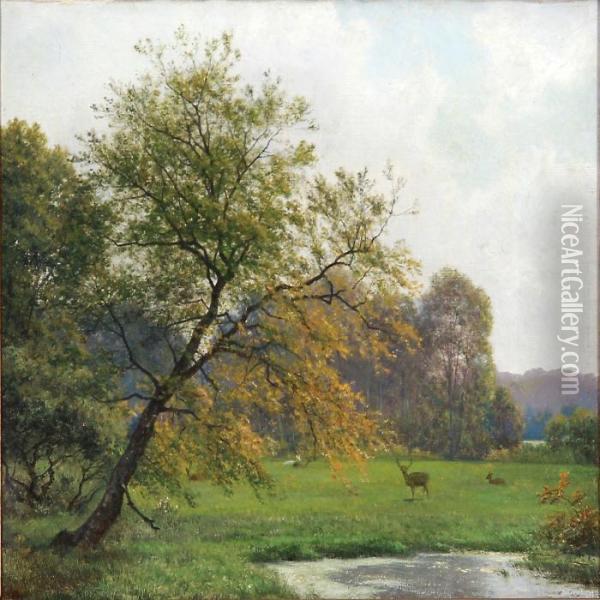 Fra Klinte Skoven Paa Moen Oil Painting - Georg Emil Libert