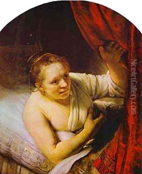 Hendrickje In Bed 1648 Oil Painting - Harmenszoon van Rijn Rembrandt