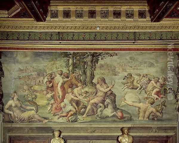The Early Fruits of the Earth offered to Saturn, 1555 Oil Painting - Giorgio Vasari