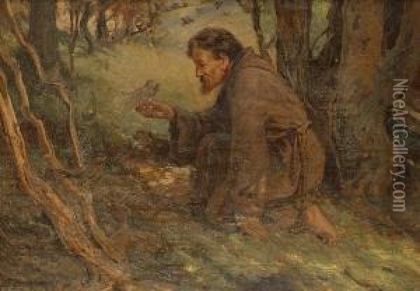 St Francis Of Assisi Oil Painting - Charles Ernest Butler