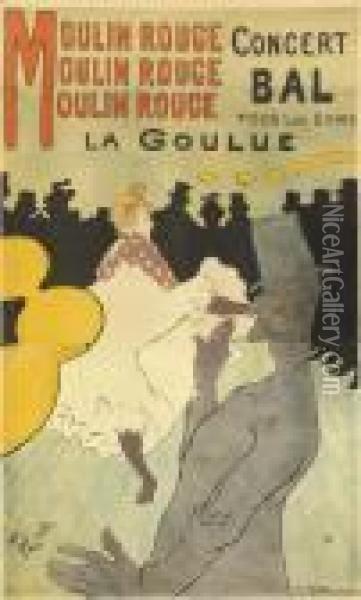 Moulin Rouge - La Goulue (delteil 339; Wittrock P1; Adriani1) Oil Painting - Henri De Toulouse-Lautrec