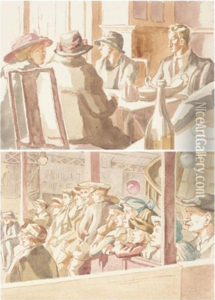 The Old Cafe Royal; The Ring At Blackfriars Oil Painting - Therese Lessore