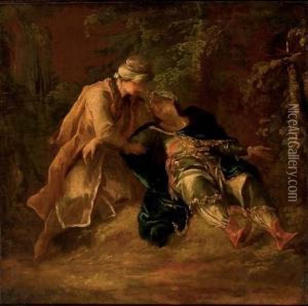 Le Soldat Blesse Oil Painting - Jean-Baptiste Hilaire