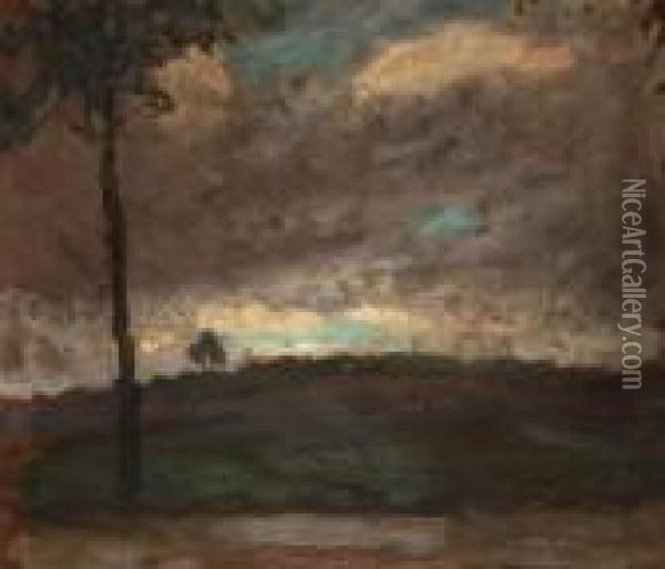 Vorabendliche Landschaft Oil Painting - Gustav Macoun