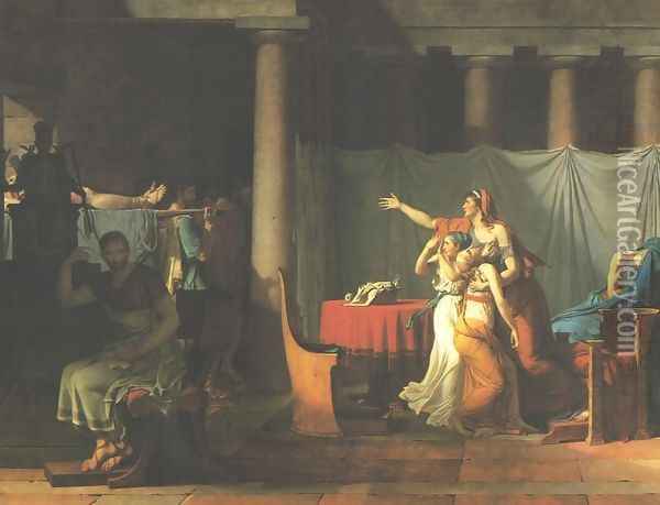 Lictors Bringing Brutus the Bodies of His Sons Oil Painting - Jacques Louis David