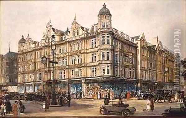 The Old Building Bourne and Hollingsworth Oxford Street Oil Painting - Charles Edward Dixon