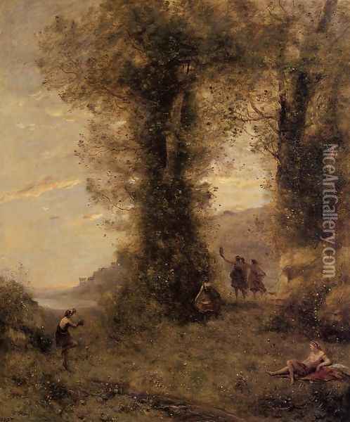 Pastorale Oil Painting - Jean-Baptiste-Camille Corot