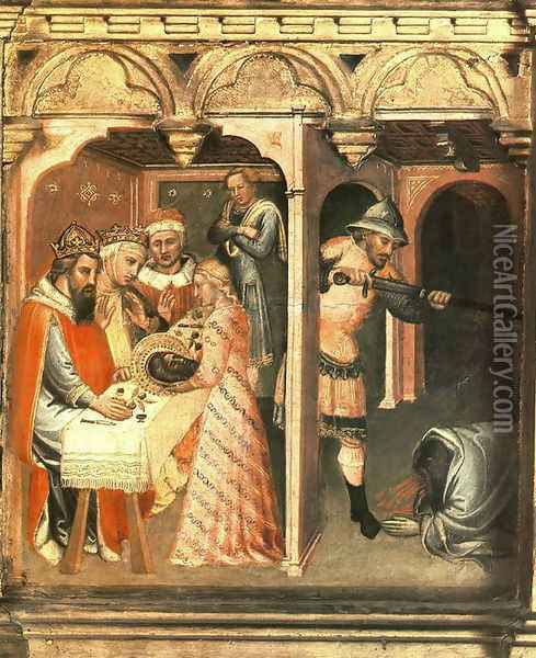 Feast of Herod 1385 Oil Painting - Luca Spinello Aretino