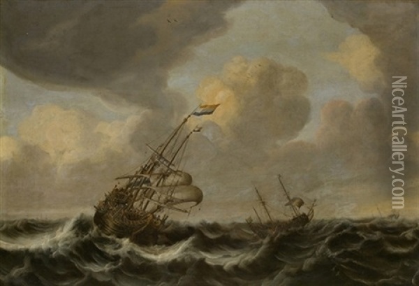 Navios Holandeses Oil Painting - Abraham van Beyeren