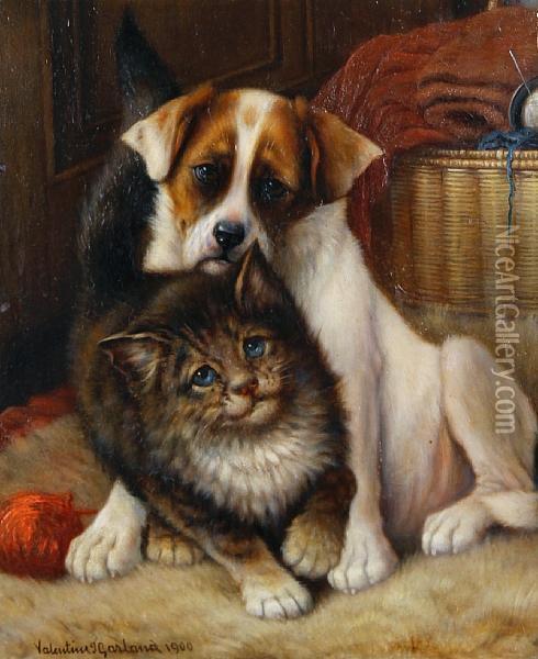 A Doubtful Friendship Oil Painting - Valentine Thomas Garland