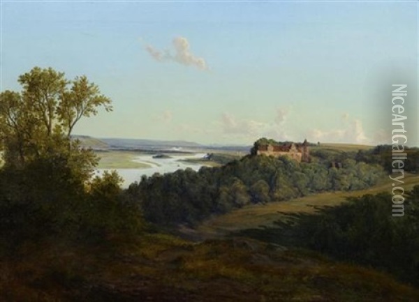 Ansicht Auf Schloss Scharfenberg Bei Meissen Oil Painting - Friedrich Otto Georgi