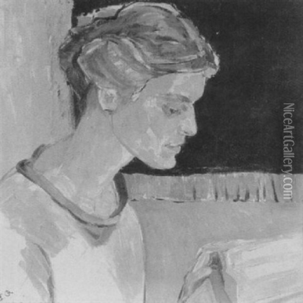 Lesendes Madchen Oil Painting - Ida Gerhardi