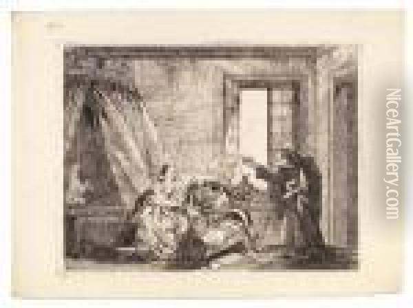 Idee Pittoresche Sopra La Fuga In Egitto Di Giesu, Maria E Gioseppe Oil Painting - Giovanni Domenico Tiepolo